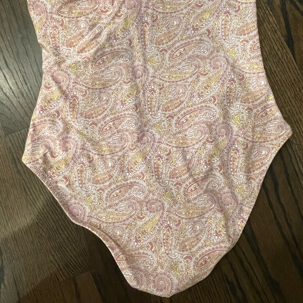J. Crew Pink Paisley One-Shoulder One-Piece Swimsuit - Picture 3 of 3